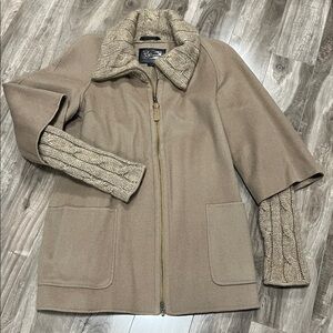 🔥🔥MACKAGE Cable-Knit-Collar Coat - Size: LRG/Color: SAND